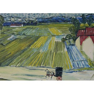 Loving Vincet, Landscape with carriage and train