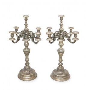 Pair of 5-candelabra candelabras