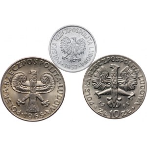 PRL 1944-1989, zestaw 3 monet w menniczym stanie