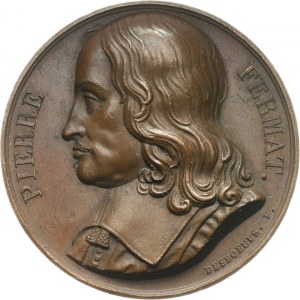 Francja, medal matematyczny - Pierre Fermat z 1822 roku