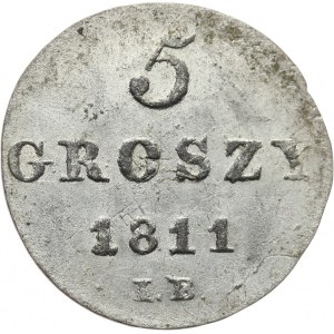 Księstwo Warszawskie, Fryderyk August I, 5 groszy 1811 IB, Warszawa