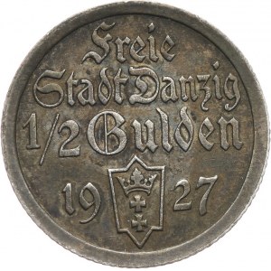 Polska, Wolne Miasto Gdańsk 1920-1939, 1/2 guldena 1927, Berlin, Koga (1)