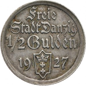 Polska, Wolne Miasto Gdańsk 1920-1939, 1/2 guldena 1927, Berlin, Koga (2)