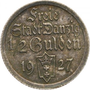 Polska, Wolne Miasto Gdańsk 1920-1939, 1/2 guldena 1927, Berlin, Koga (3)