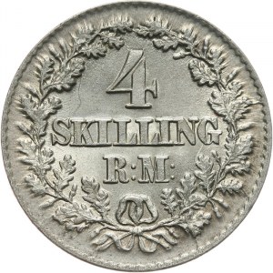 Dania, Fryderyk VII 1848-1863, 4 skilling rigsmont 1856 VS, Kopenhaga