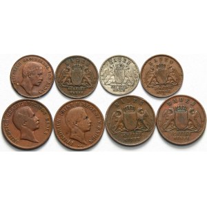 Niemcy, Badenia, zestaw drobnych monet z XIX w.