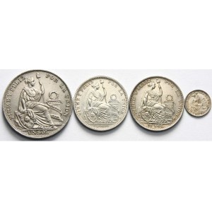 Peru, zestaw monet srebrnych z XX w.
