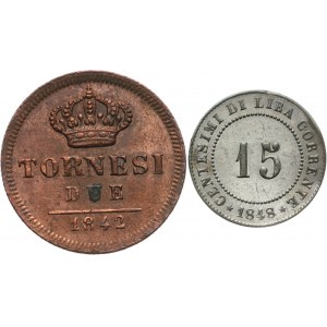 Włochy, zestaw monet z XIX w.