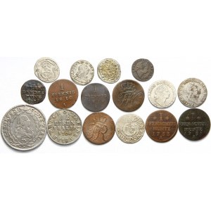 Niemcy, zestaw drobnych monet z XVII-XIX wieku