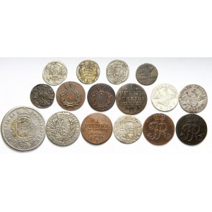 Niemcy, zestaw drobnych monet z XVII-XIX wieku