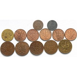 Polska, II Rzeczpospolita 1918-1938, zestaw drobnych monet obiegowych (1)