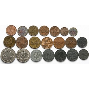 Polska, II Rzeczpospolita 1918-1938, zestaw drobnych monet obiegowych (2)