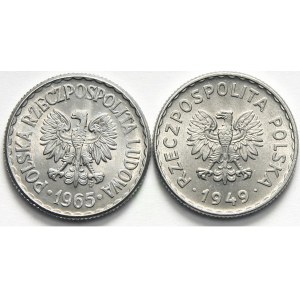 PRL 1944-1989, zestaw 1 złoty 1949, 1965