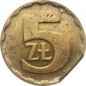 PRL 1944-1989, 5 złotych 1983, destrukt