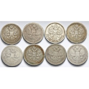 Rosja, Mikołaj II 1894-1917, zestaw monet 50-cio kopiejkowych