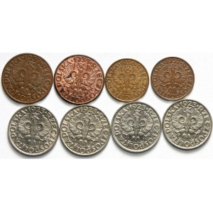 Polska, II Rzeczpospolita 1918-1939, zestaw drobnych monet obiegowych