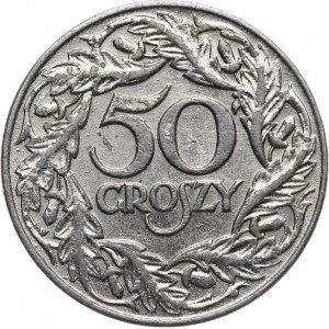 Polska, Generalna Gubernia 1939-1945, 50 groszy 1938, Warszawa, żelazo niklowane.