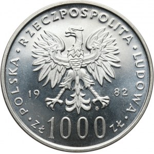 PRL 1944-1989, 1000 złotych Jan Paweł II 1982, st. lustrzany, Warszawa.