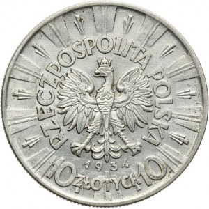 Polska, II Rzeczpospolita 1918-1939, 10 złotych Piłsudski 1934, Warszawa.