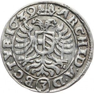 Austria, Ferdynand III 1637-1657, 3 krajcary 1639, Wiedeń.