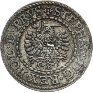 Polska, Stefan Batory 1576-1586, szeląg 1582, Gdańsk, pierścień otwarty - znak menniczy