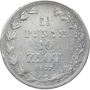 Zabór Rosyjski, Mikołaj I 1825-1855,10 złotych - 1 1/2 rubla 1837 MW, Warszawa