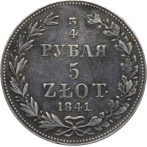 Zabór Rosyjski, Mikołaj I 1825-1855, 5 złotych - 3/4 rubla 1841 MW, Warszawa