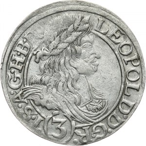 Śląsk, Leopold I 1658-1705, 3 krajcary 1666 SHS, Wrocław
