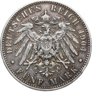 Niemcy, Cesarstwo Niemieckie 1871-1918, Prusy, Wilhelm II 1888-1918, 5 marek 1904 A, Berlin