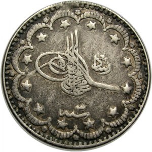 Turcja, Imperium Otomańskie, Mehmed V AH1327-1336, 5 piastrów AH1330, Konstantynopol