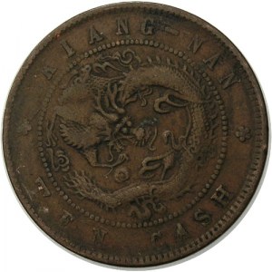 Chiny, Guangxu 1875-1908, Prowincja Kiang-Nan, 10 cash 1902, mennica Nanking