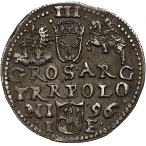 Polska, Zygmunt III Waza 1587-1632, trojak 1596, Olkusz