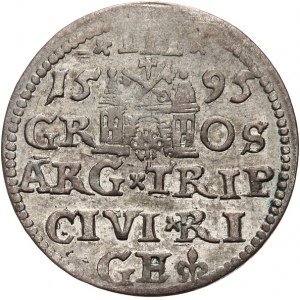 Polska, Zygmunt III Waza 1587-1632, trojak 1595, Ryga