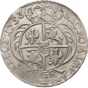 Polska, August III 1733-1763, dwuzłotowka (8 groszy) 1753, Lipsk, efraimek