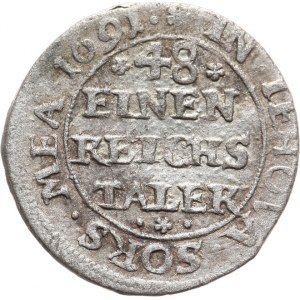 Pomorze, pod zwierzchnictwem szwedzkim, Karol XI 1660-1697, 1/48 talara 1691 ILA, Szczecin