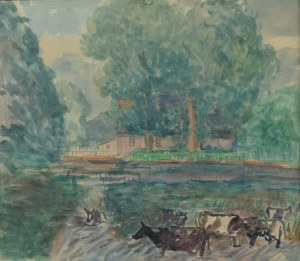 Leonard PĘKALSKI (1896-1944), Pejzaż z krowami