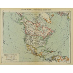Spamers GROSSER, Mapa Północnej Ameryki, Hand-Atlas, 1900