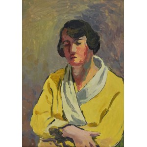 Leonard PĘKALSKI (1896-1944), Portret p. Wandy  P . w żółtym szlafroku