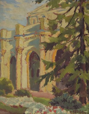 Paweł Stefan KALIŃSKI (1892-1948), Fragment ogrodu w Busko-Zdroju