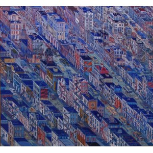 Edward Dwurnik (1943-2018), Nowy Jork, 1997, 40 x 40 cm
