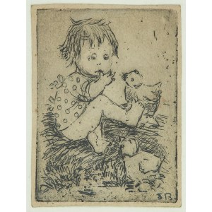 Monogramista SB (Stefania Brandt 1911-1980 ?), Dziewczynka i kurczaczki
