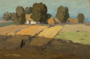 Zenobiusz Poduszko (1887 Oczeretino k. Izjumu/Ukraina - 1963 Łódź), Pejzaż wiejski, 1923 r.