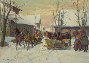 Juliusz Słabiak (1917 Sosnowiec - 1973 Kraków), Na targu