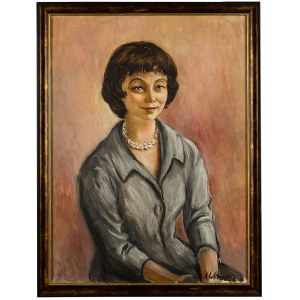 Katarzyna Librowicz (1912 Warszawa - 1991 Paryż), Portret brunetki z perłami