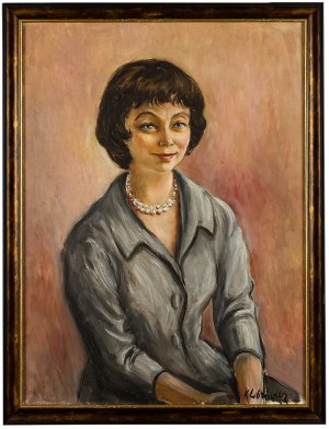 Katarzyna Librowicz (1912 Warszawa - 1991 Paryż), Portret brunetki z perłami