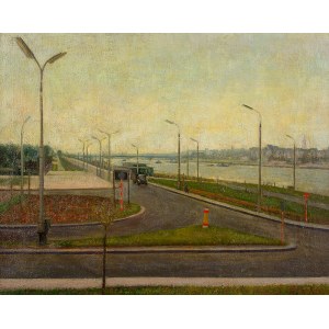 Edward Kokoszko (1900 Izdebno près de Grodzisk Maz. - 1962 Varsovie), Paysage de Varsovie - Côte de Hel, vers 1950.