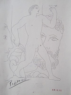 Pablo Picasso, Escultor, Modelo Y Esultura De Un Joven Andando, 1933