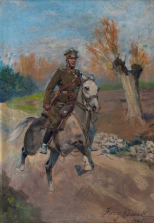 Jerzy Kossak, Ułan na koniu, 1945
