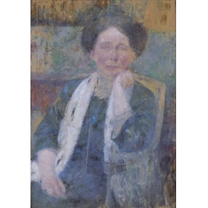 Olga Boznańska, PORTRET KOBIETY W&nbsp;SZALU, ok. 1912 - 1913