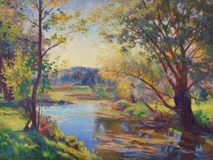 Ignacy PIEŃKOWSKI (1877-1948), Pejzaż z rzeką